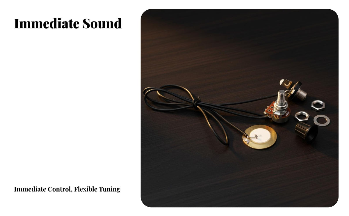 Piezo Pickup No Battery Required Piezo Touch Pickup Easy Installation Guitar Transducer System for Studio Music Production, Live Performance