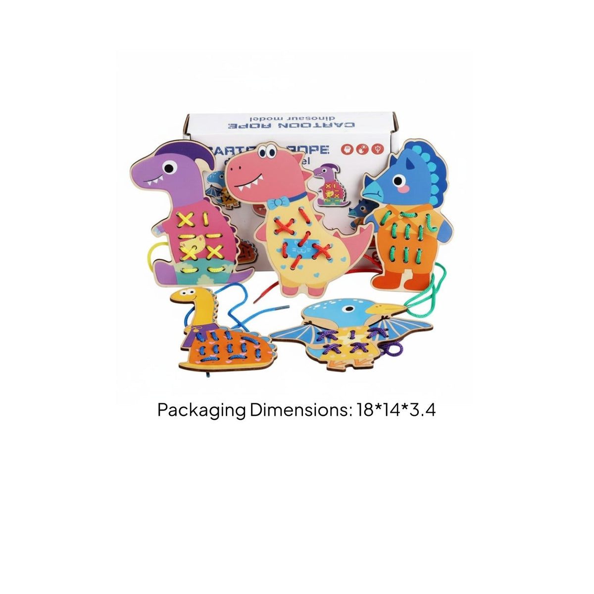 Kids Sewing Lacing Toy Polished Edges Wooden Lacing Board Set for Travel