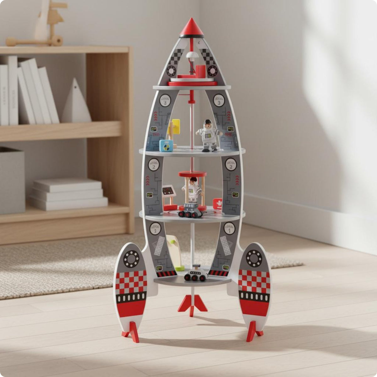 Space Spacecraft Building Set Easy to Assemble Wooden Spacecraft Playset Safe