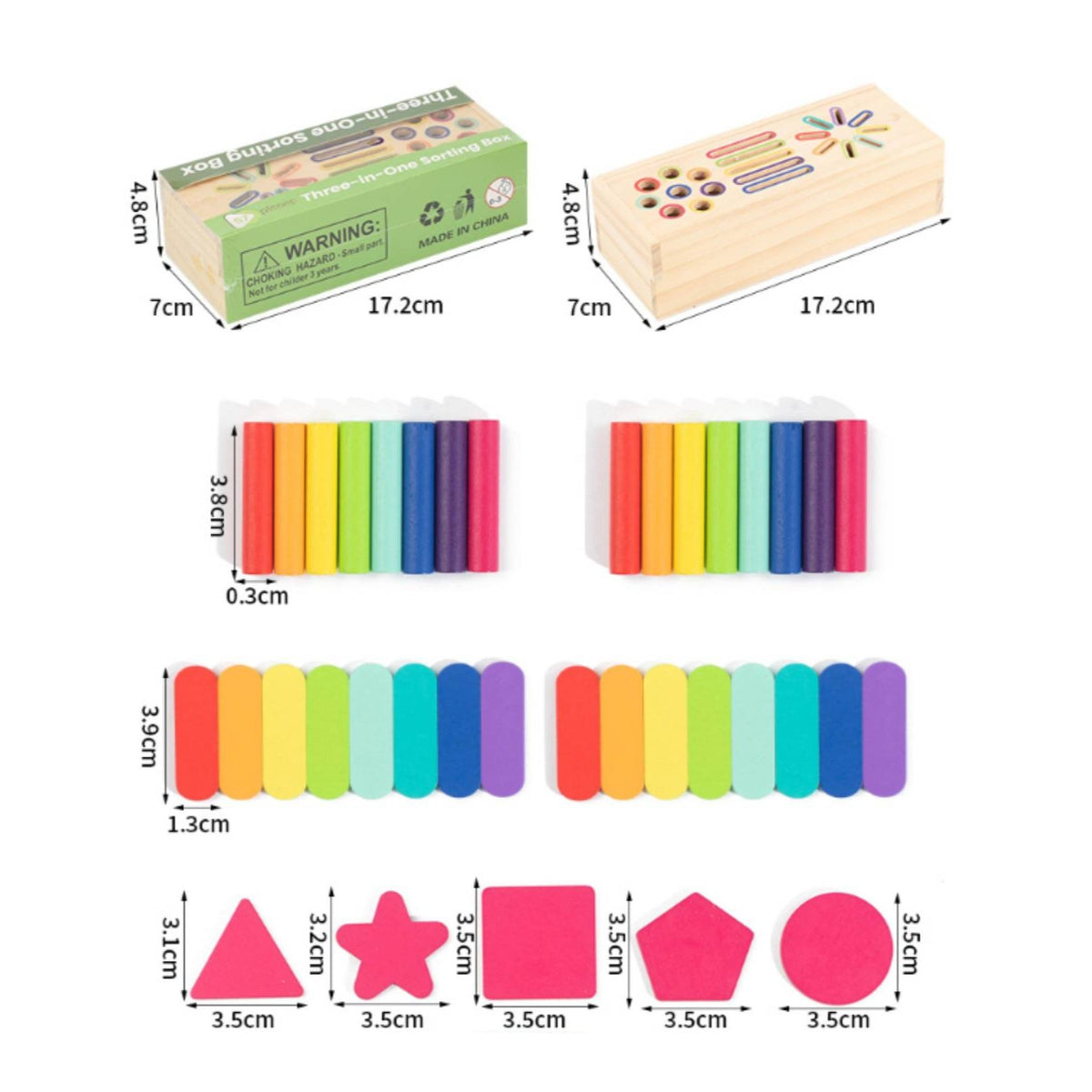 3-in-1 Educational Toy Box Develops Fine Movement Skills Child-Centered Sorting