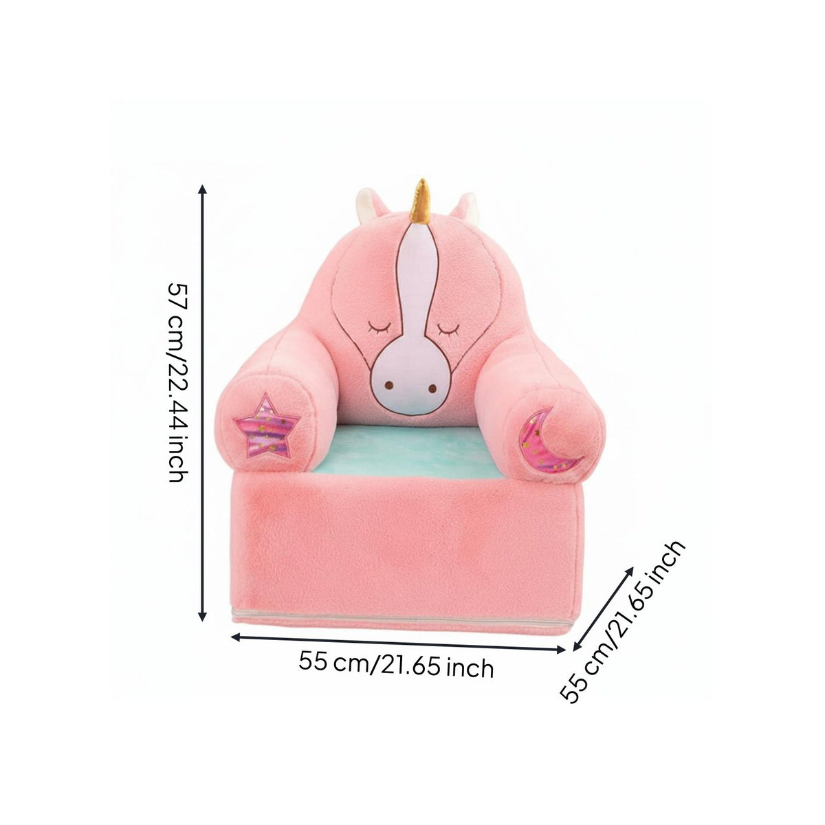 Plush-Like Kids Sofa Removable Washable Cover Cartoon Creature Sofa Armrest