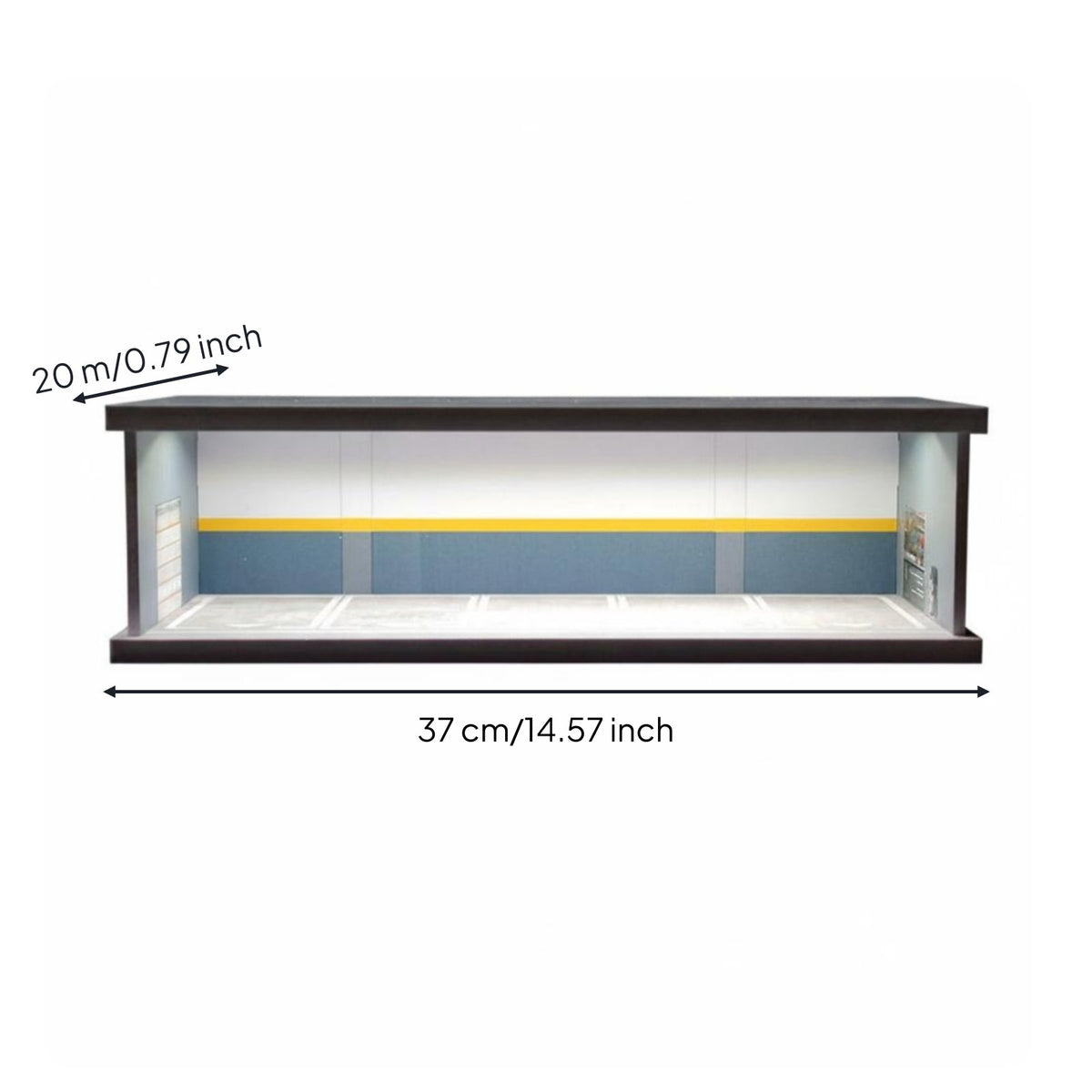 Parking Lot Scene Model Box Dust-Resistant LED Model Car Display Case for Hobbyists