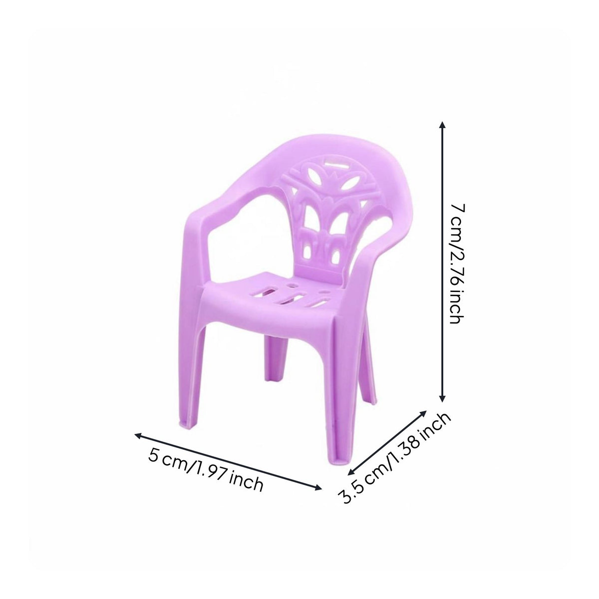 Miniature Armchair Realistic Design Tiny Chair Model Dollhouse Stacking Chair for Kids, Doll Collectors, Fairy Garden