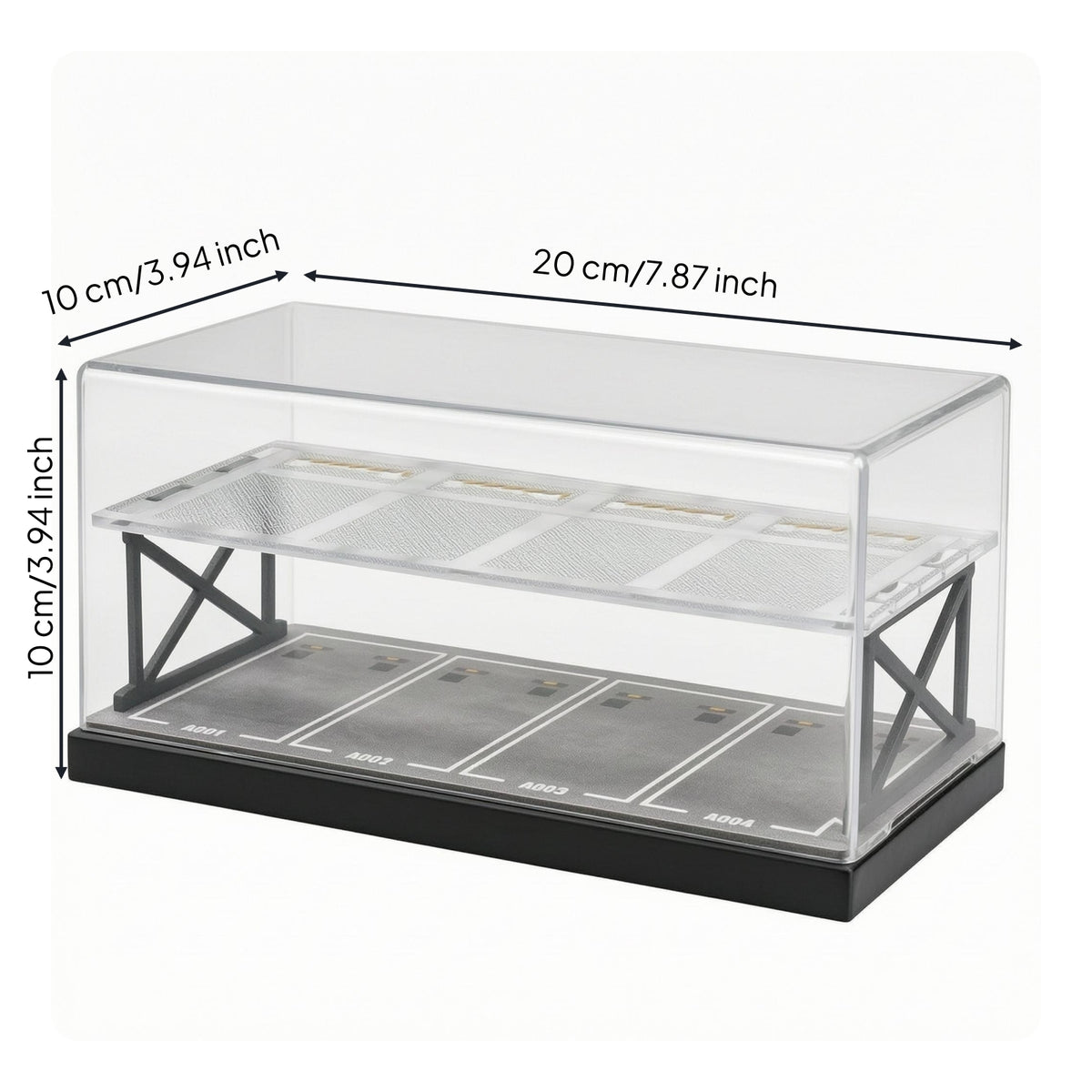 Two-Tier Parking Garage Acrylic Dust Cover Scale Parking Garage Model Clear Panel