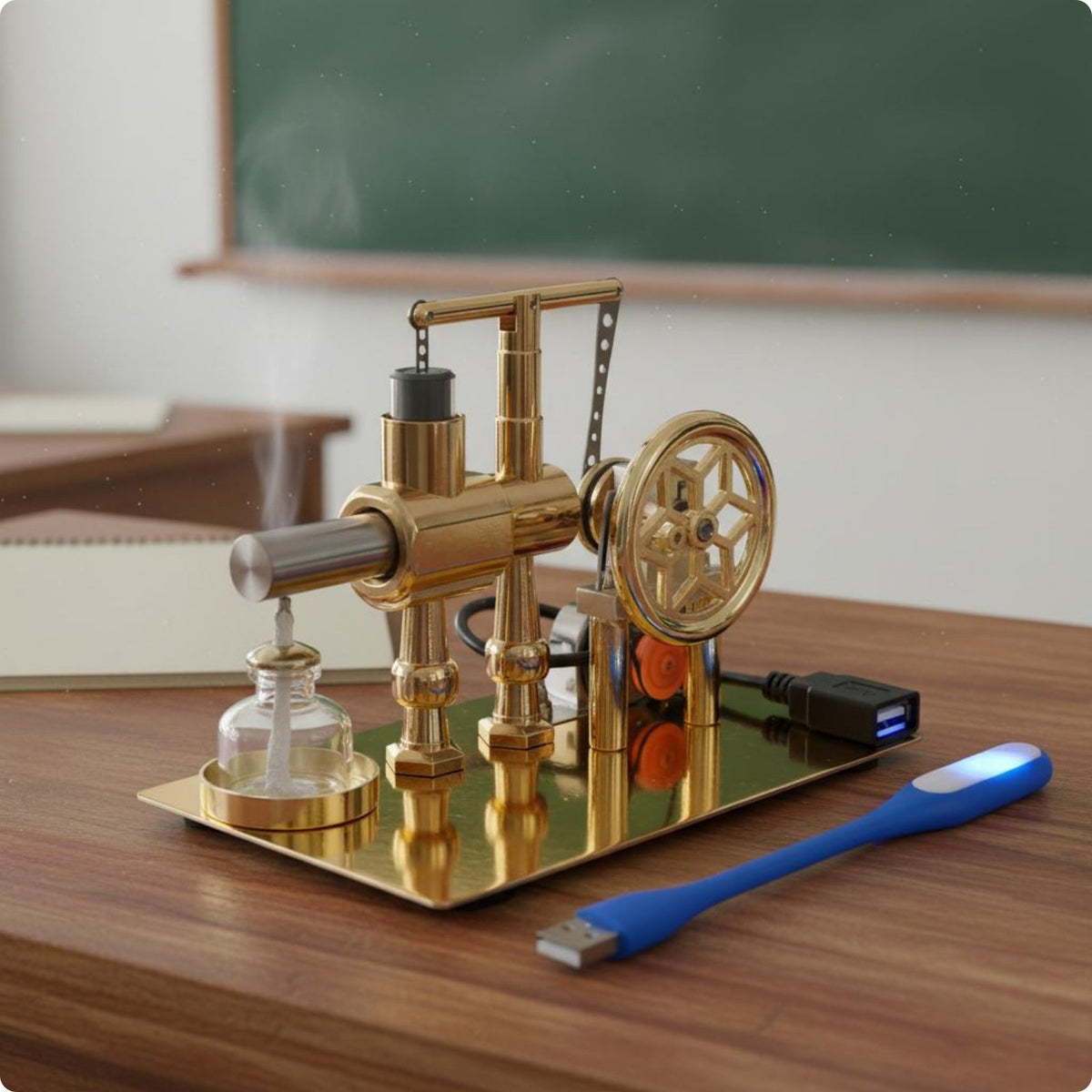 Stirling Engine Model Educational Engine Generator Model Metal Body for Students