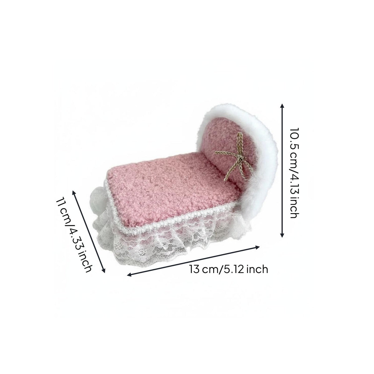 Soft Dollhouse Furniture Set Handmade 1:12 Scale Bedroom Furniture for Children