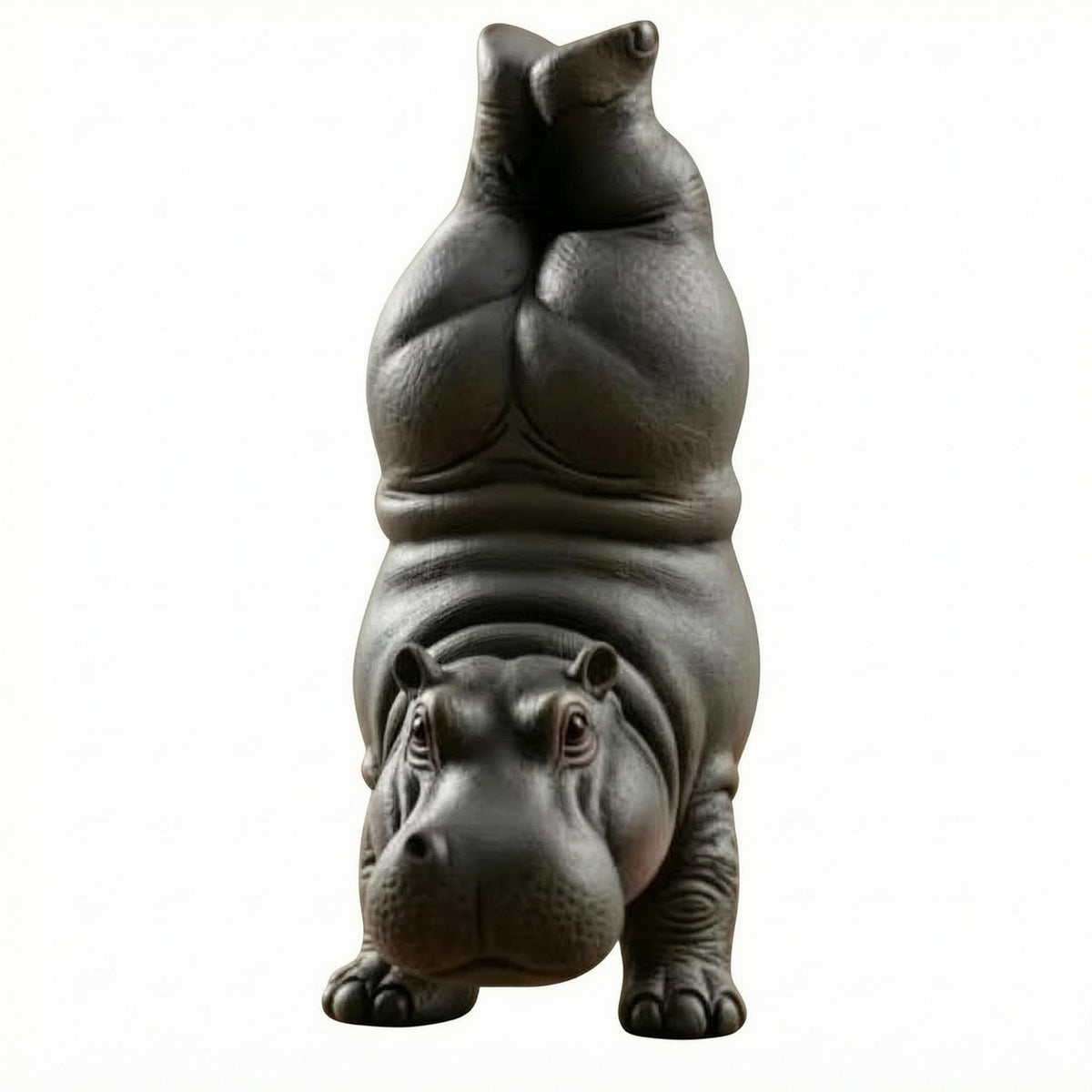 Resin Meditation Hippo Ornament Rounded Statue Sculpted
