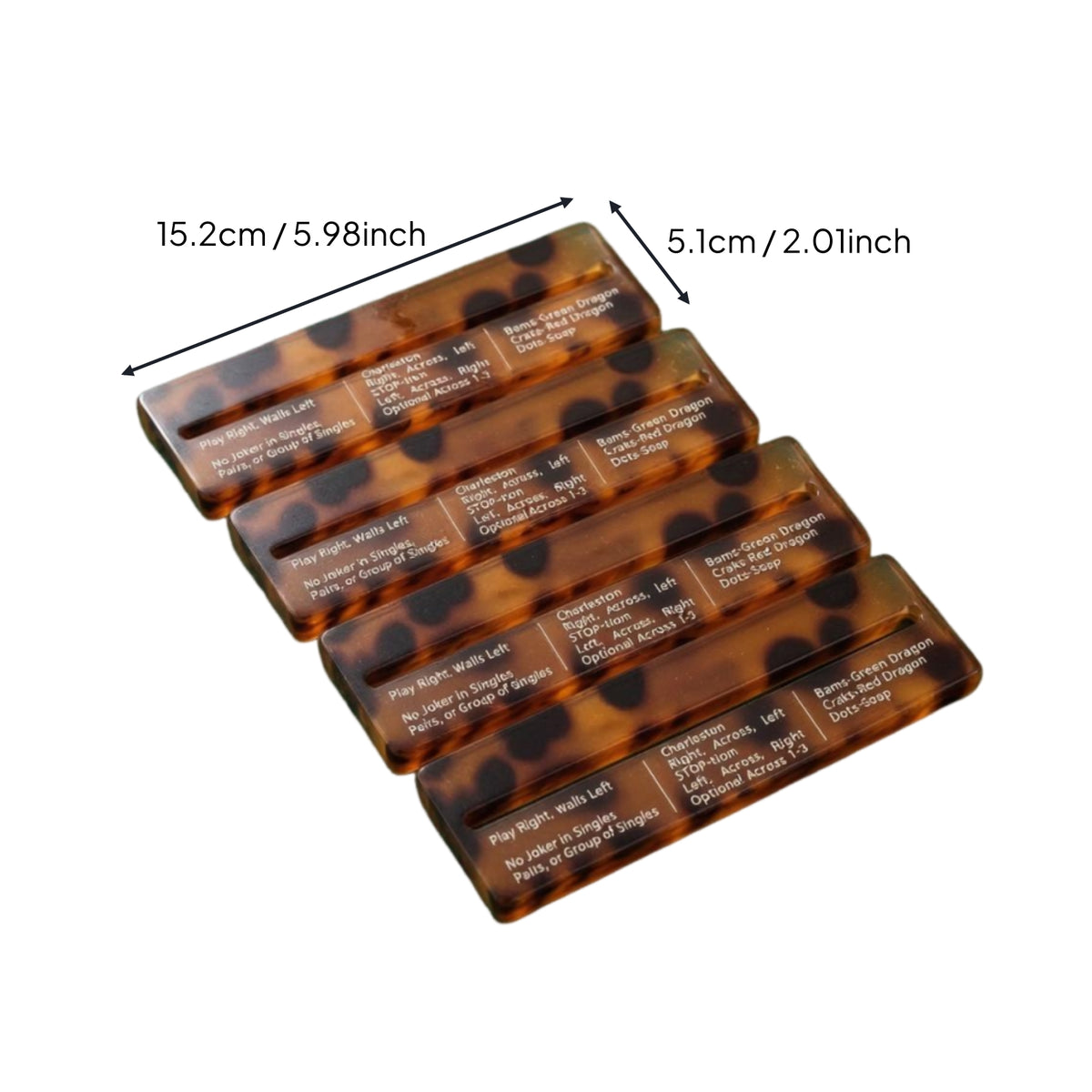 4 Pieces Mahjong Rule Strip Viewing Slot Mahjong Reference Ruler Rounded Corners