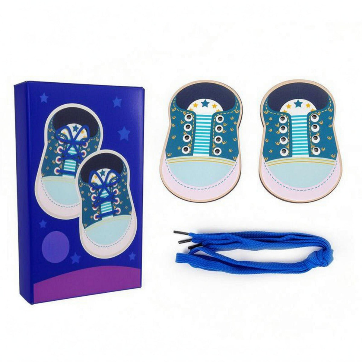 Wooden Lacing Shoe Board Fine Motor Skills Life Skill Practice Tool for Children