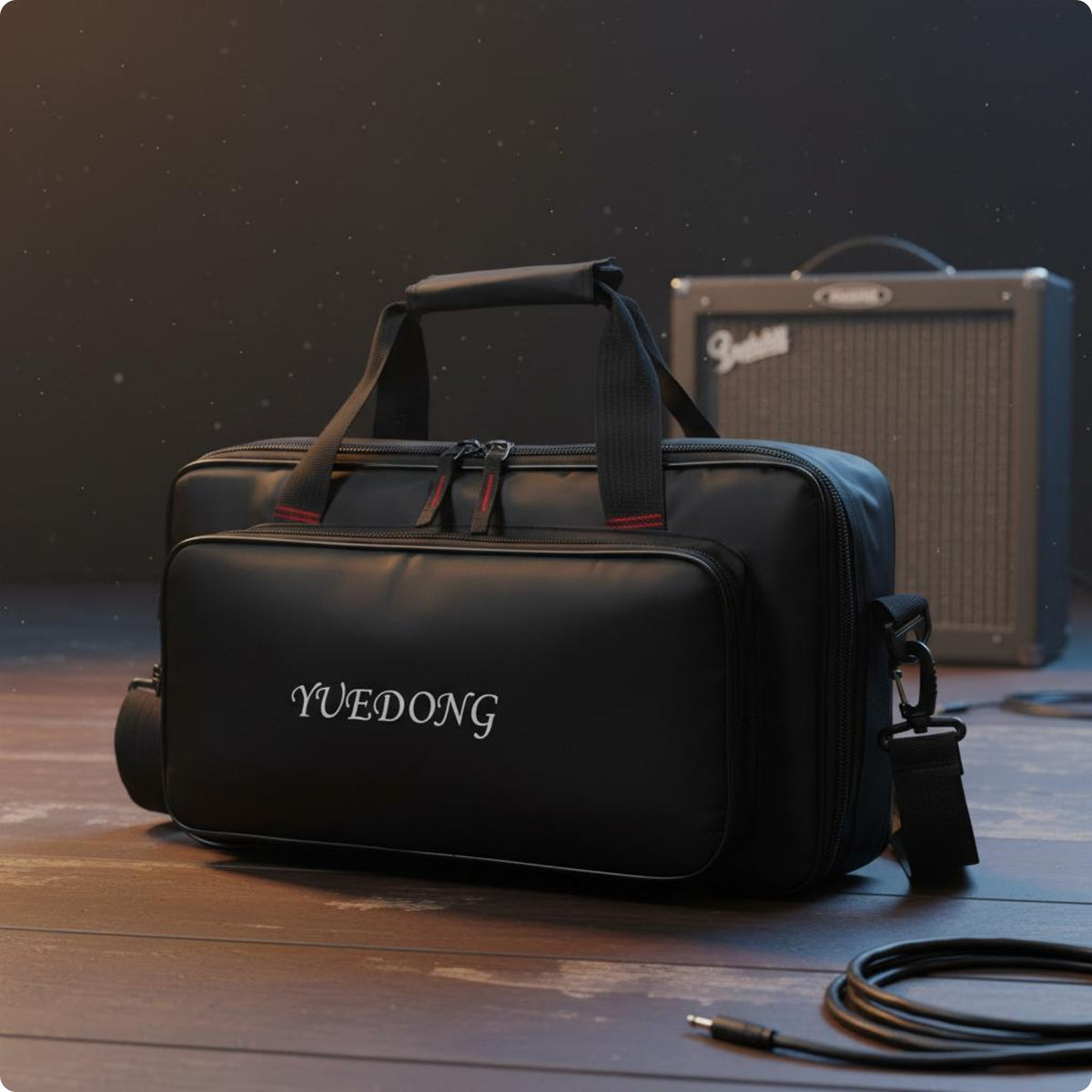 Effects Pedal Bag Accessory Pocket Guitar Pedal Carry Bag Nylon Exterior Padded Gear Carrier for Gig, Rehearsal