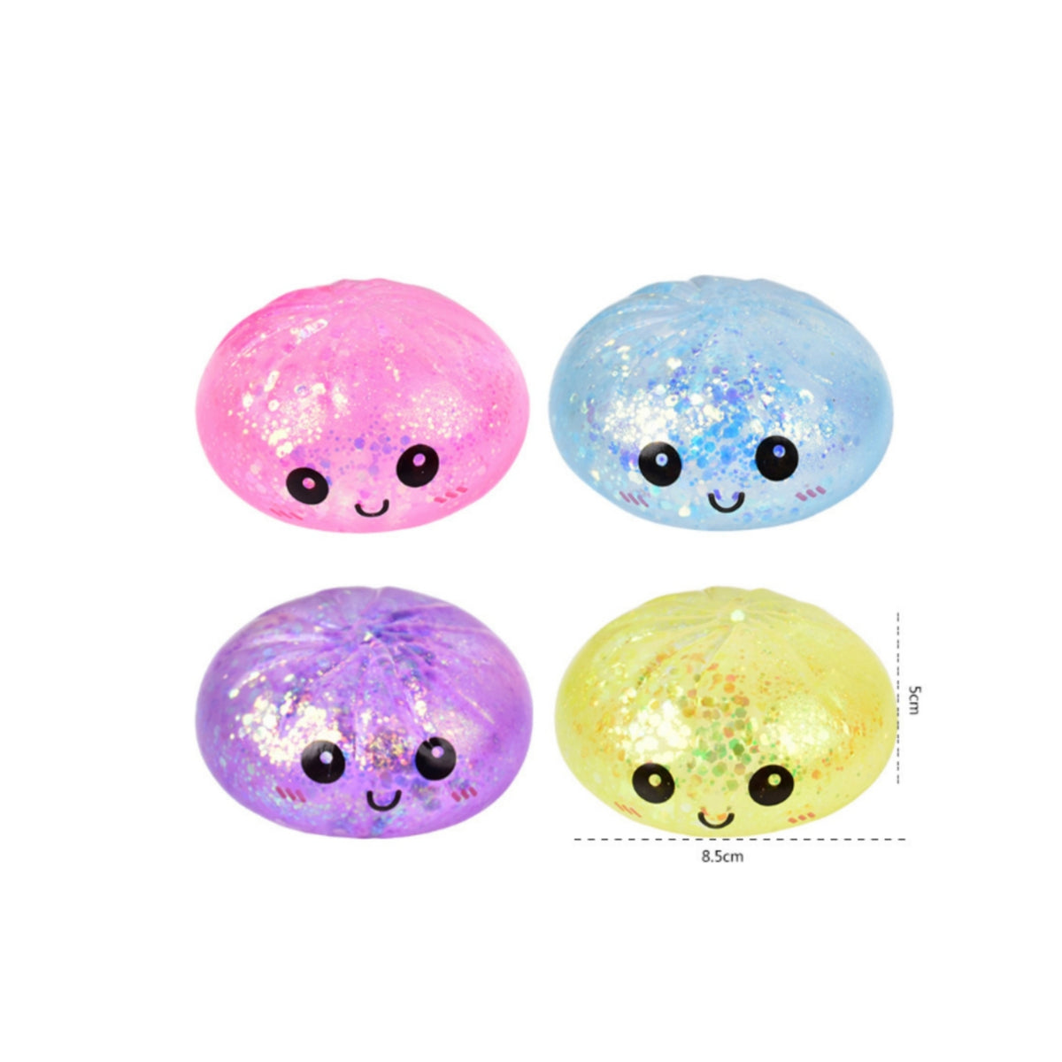 Smiling Bun Squishy Translucent Bun Squeezable