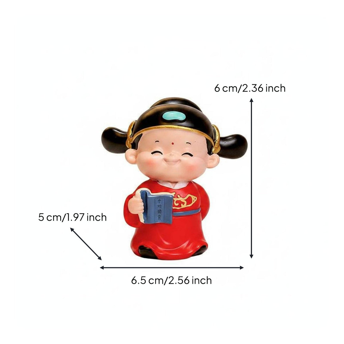 Scholar Figurine Motivational Study Luck Ornament Anti-Slip Base for Students