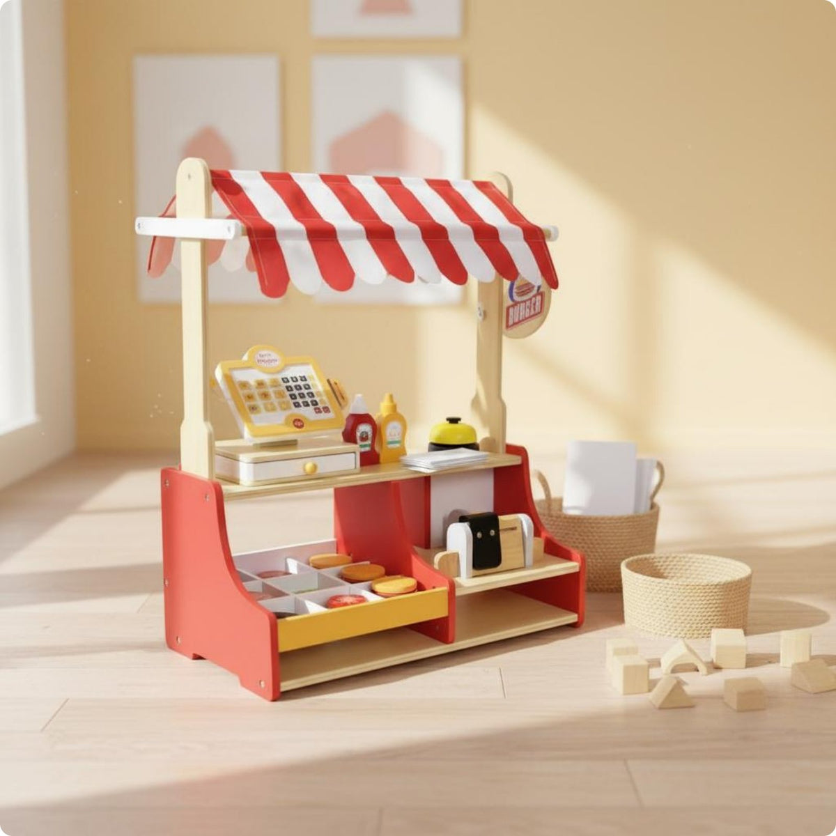 Burger Shop Playset Realistic Play Shop Educational Design for Children