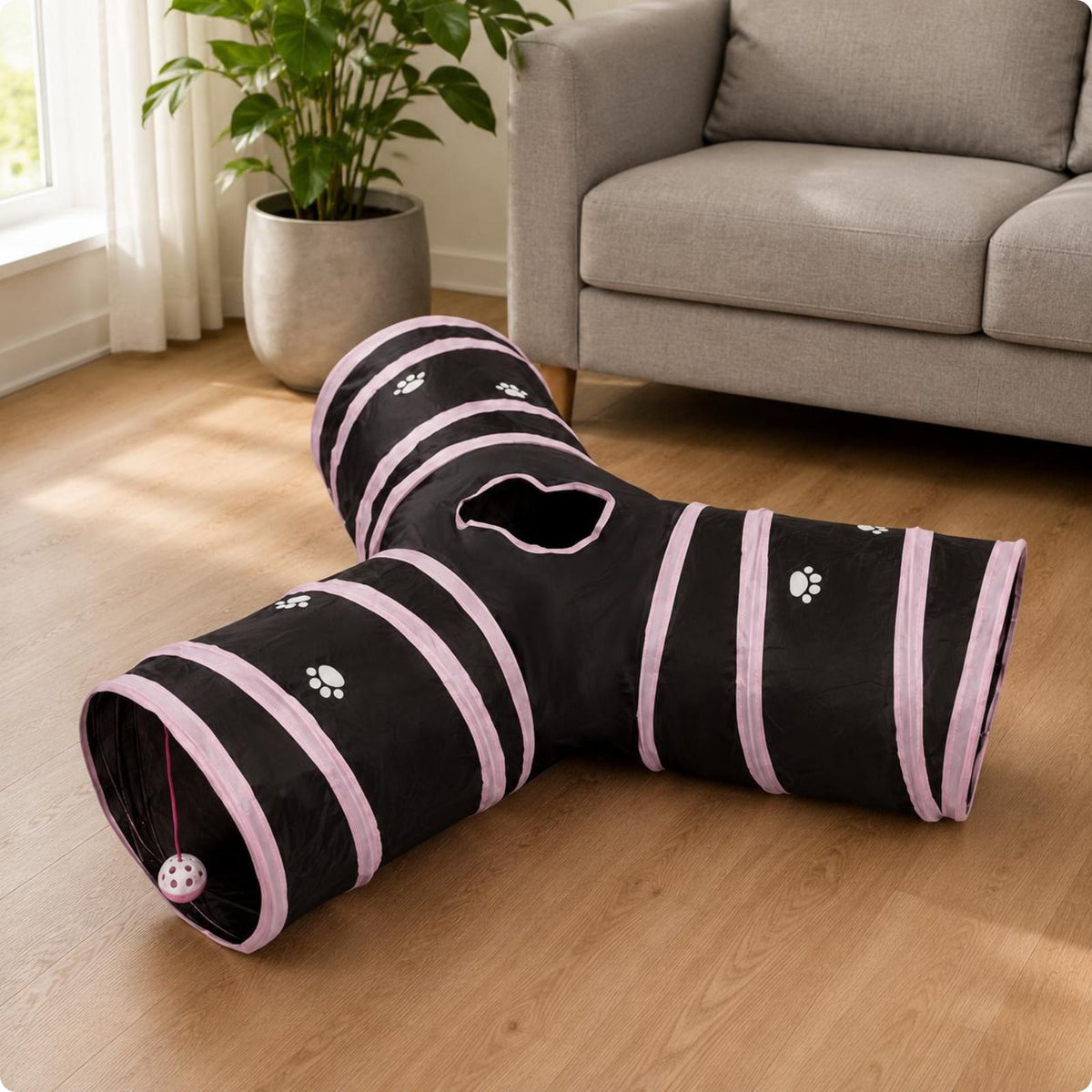 3-Way Pet Tunnel Portable Pet Accessory for Indoor