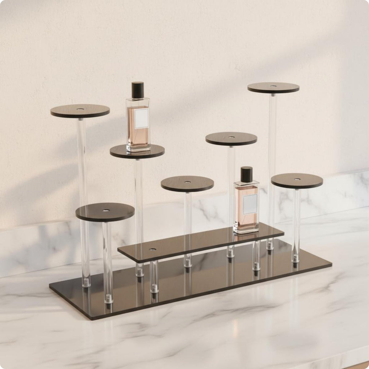 Acrylic Display Rack Transparent Stair Display Stand Stepped Design for Vanity