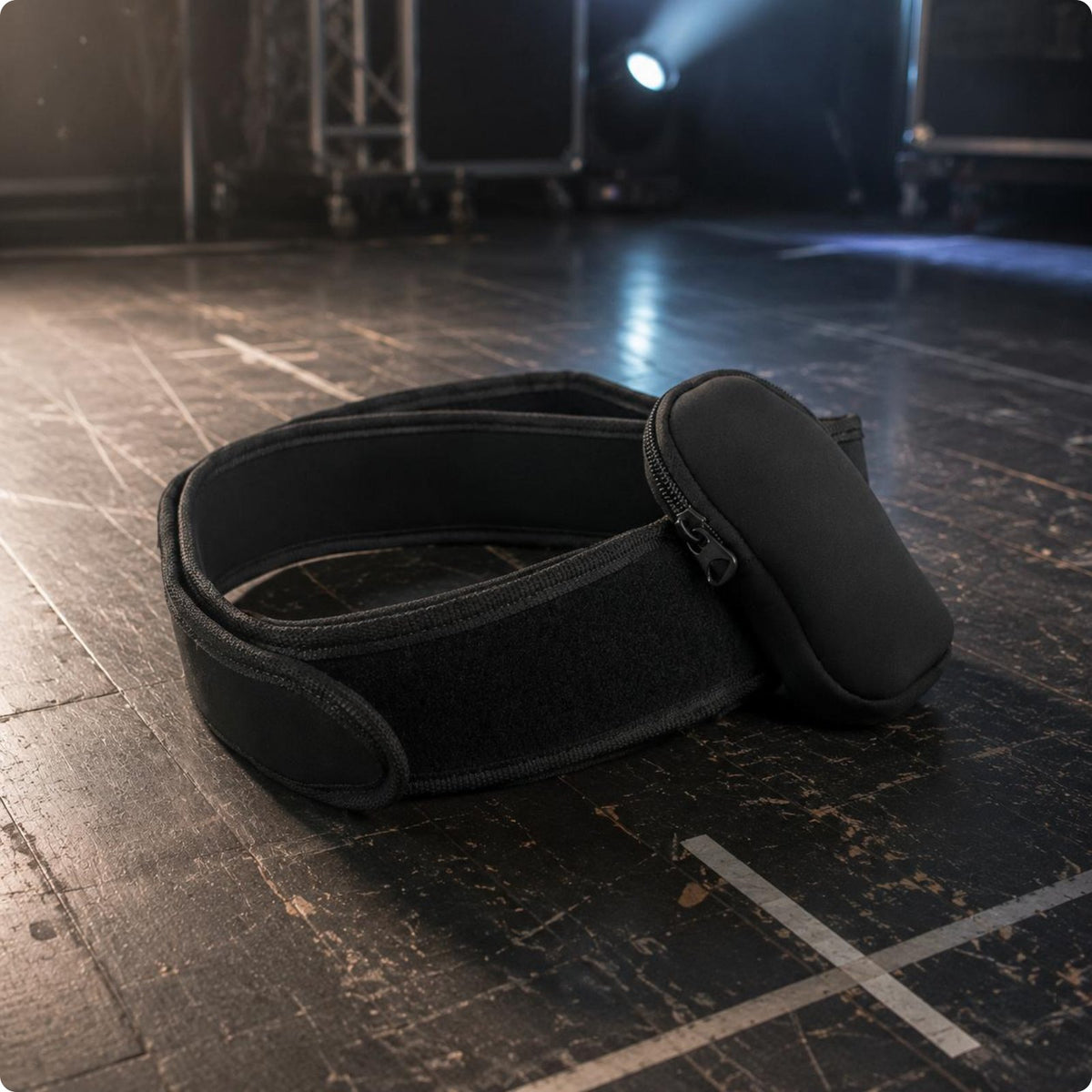 Transmitter Waist Pouch Snug-Fit Belt Mounted Audio Device Case Adjustable Strap