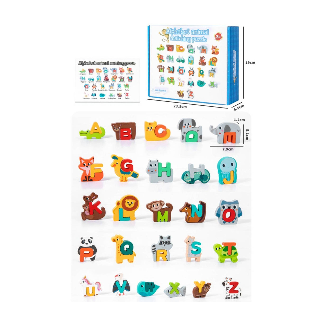 26 Pieces Creature Shape Letters Game Stacking Educational Toy Colorful