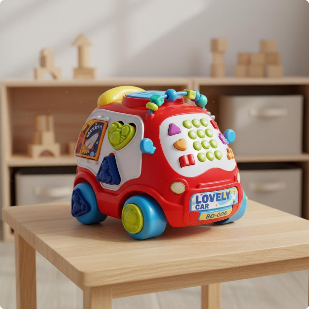 Learning Bus Toy Multifunctional Music Bus Toy Educational for Young Children