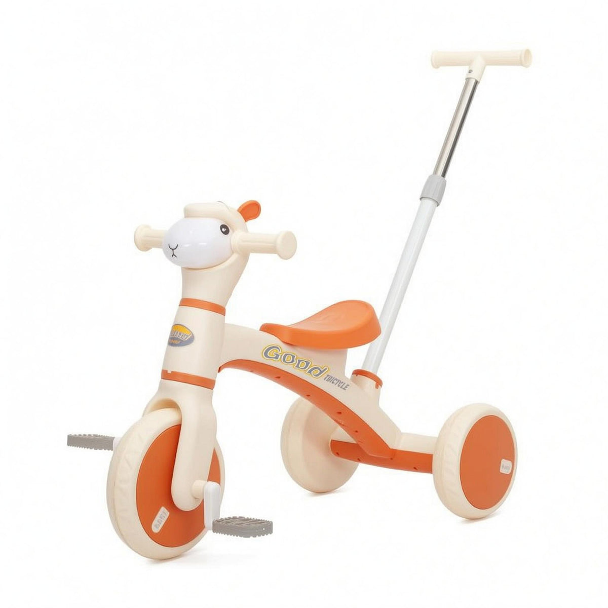 Alpaca Three-Wheeler Detachable Pedals Young Child Three-Wheeler with Push