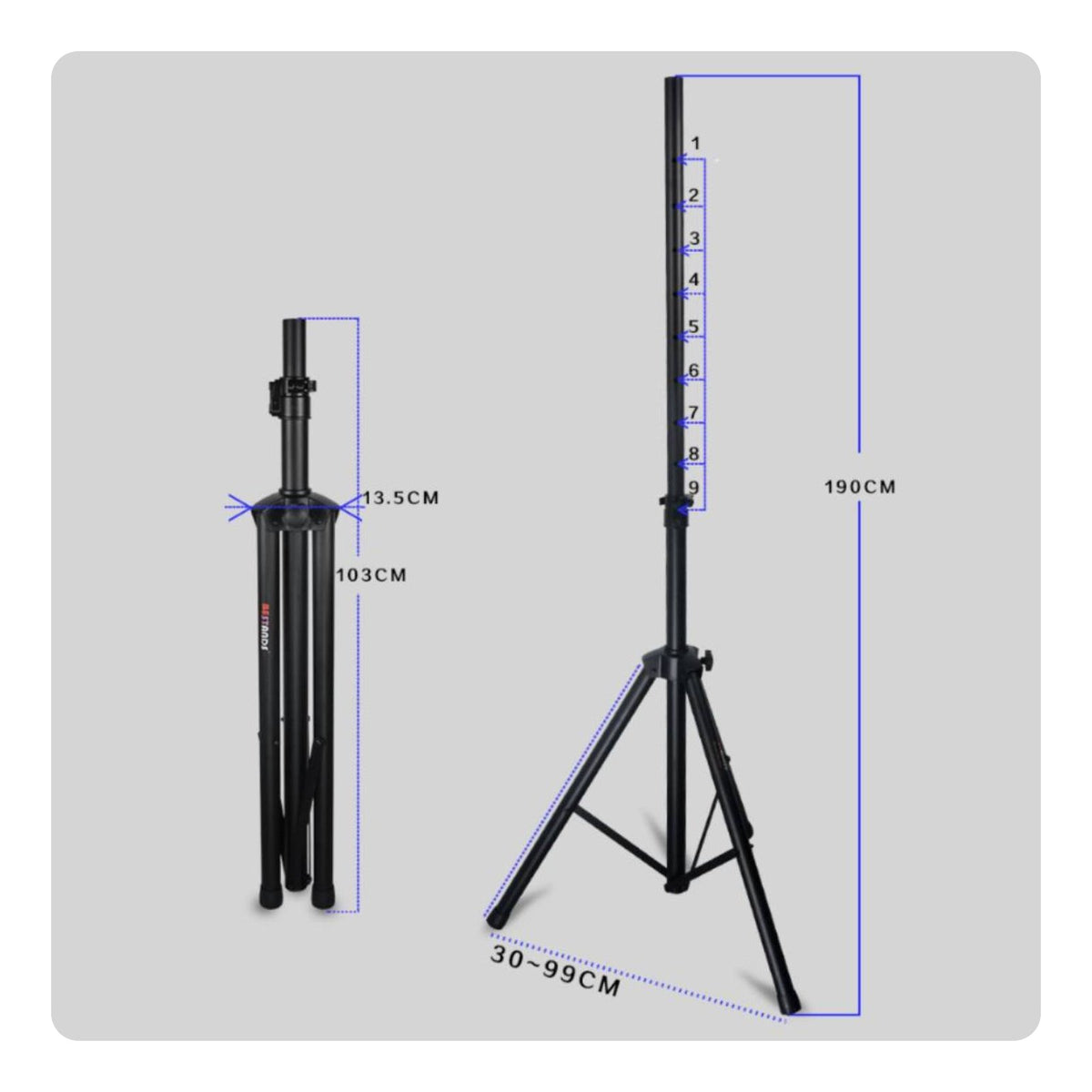 6 Pieces Tripod Speaker Stand Foldable Adjustable Speaker for Karaoke