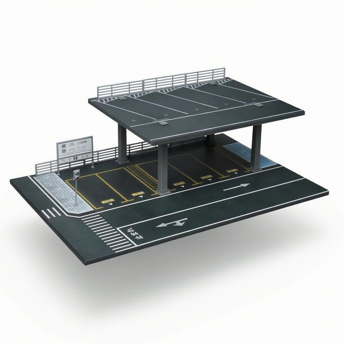 Parking Scene Model Printed Markings Steel-Frame Parking ABS Plastic Components