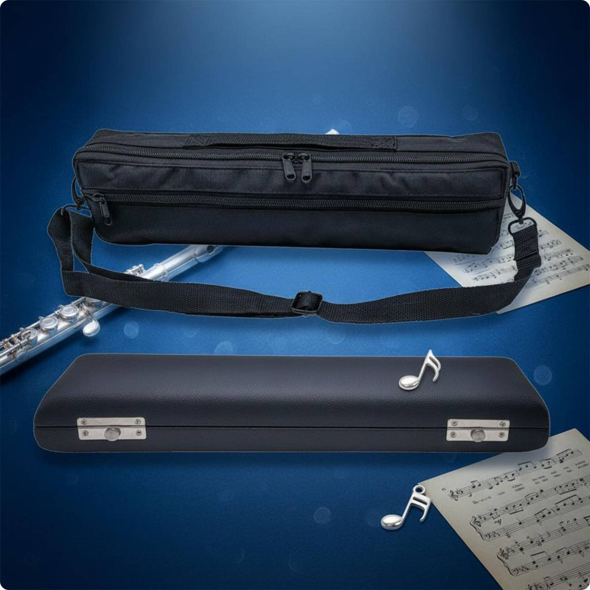 16-Hole Flute Case Portable 16 Hole Flute Case Shielded Musical Equipment for Travel, Performances, Lessons