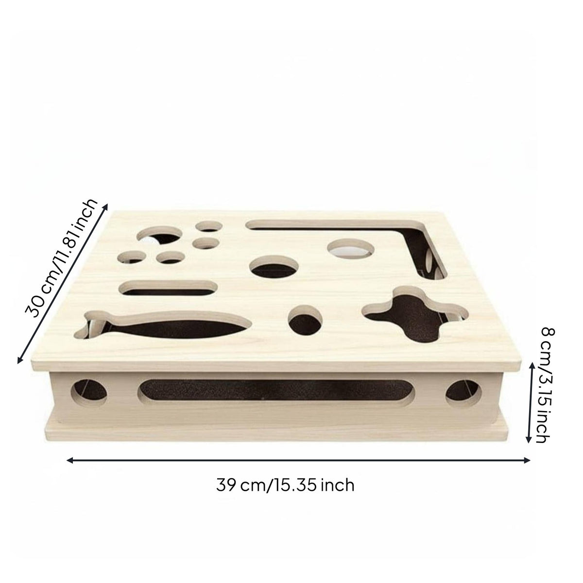 Interactive Feline Maze Toy Solid Wood Construction Pet Supply for Indoor
