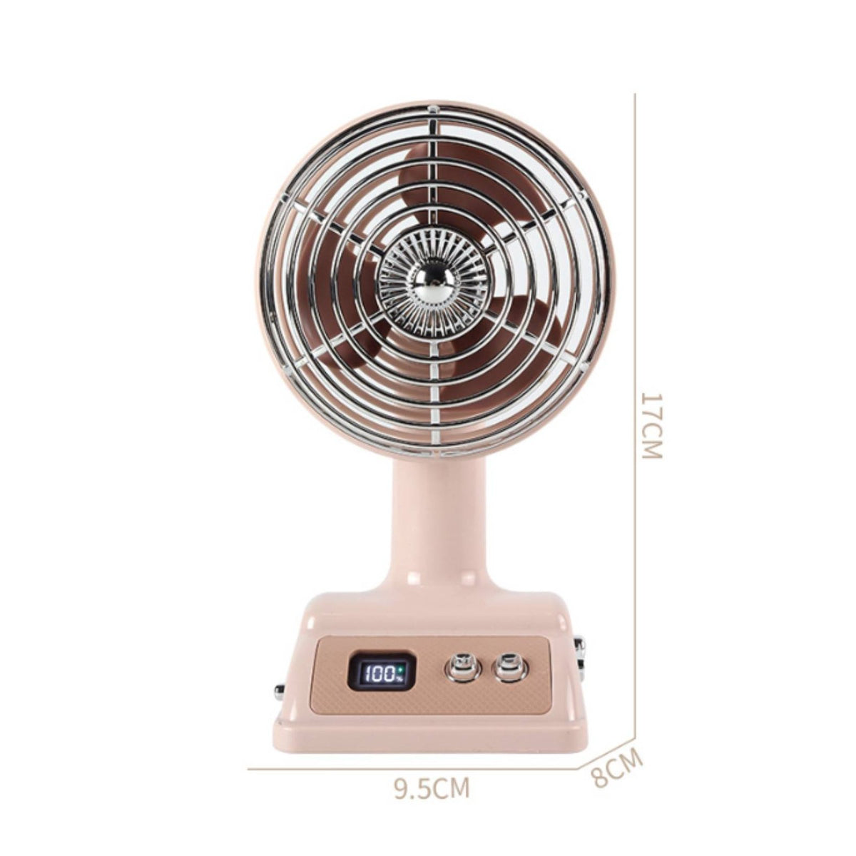 Retro Desktop Fan Adjustable Angle USB Rechargeable Desk Fan for Office