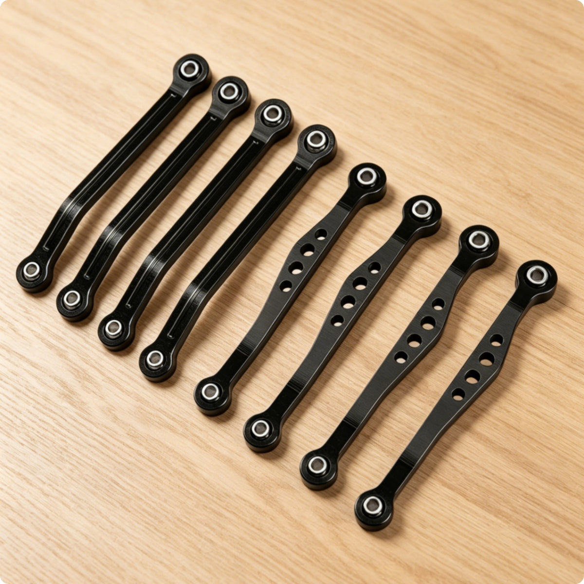 8 Pieces 1/16 Chassis Pull Rod Set Front Rear Link Rods Close Tolerance RC Damping System Arm Rods
