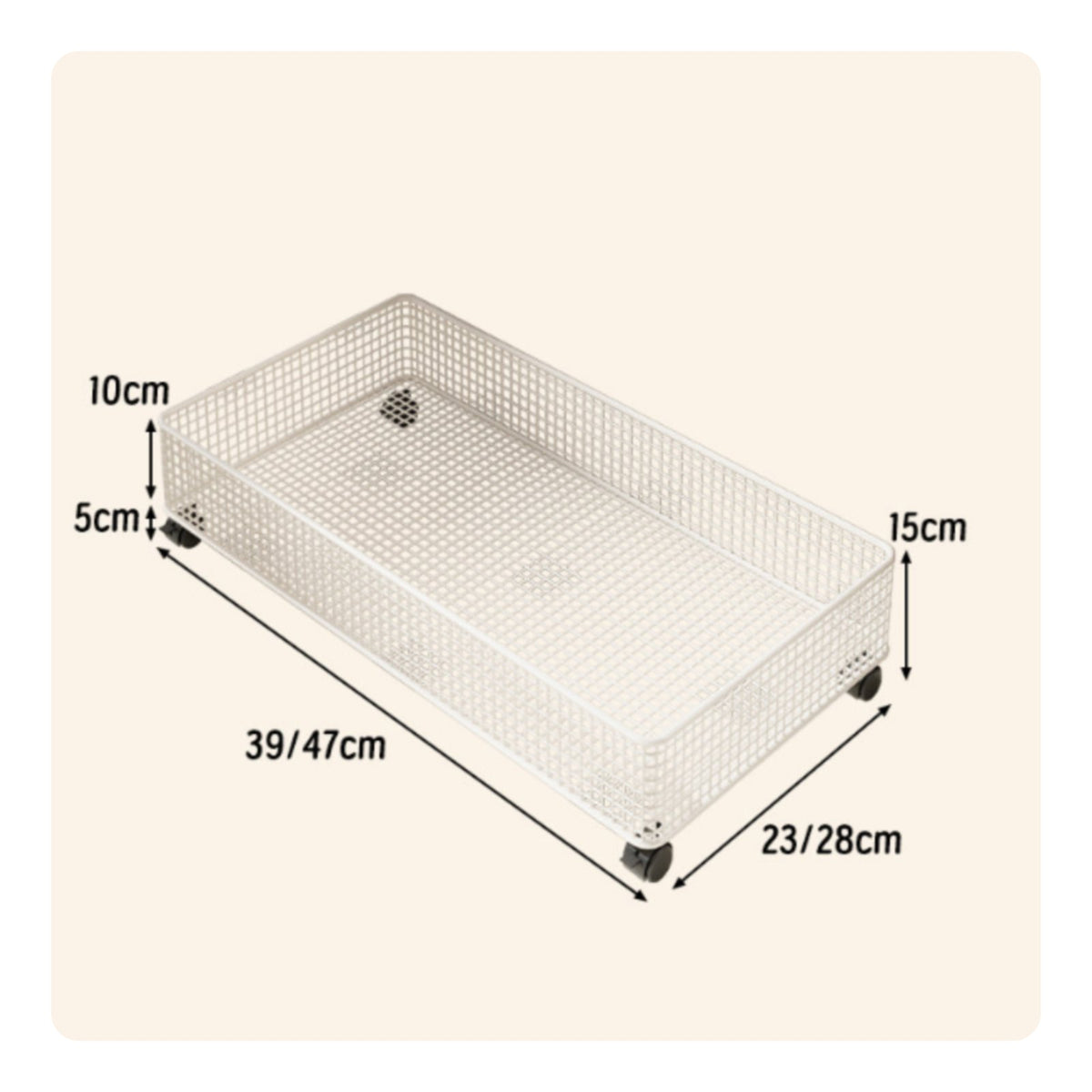 Under Sofa Storage Bin Lockable Wheels Drawer Design Storage Basket Mesh Design