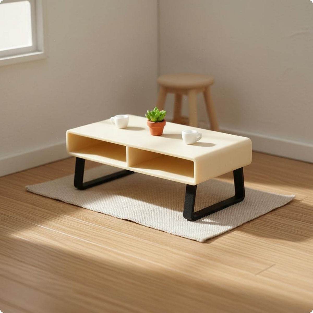 1:12 Scale Coffee Table Decorative House Model Decor Minimalist Design