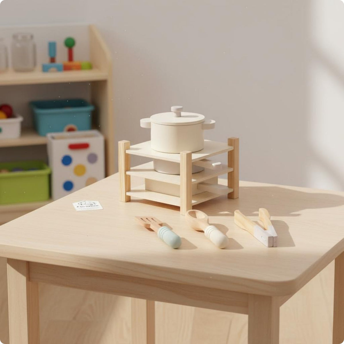 Wooden Pot and Pan Set Educational Toy Cookware Set Role Play Pretend Kitchen Cookware for Children, Kids, Preschool