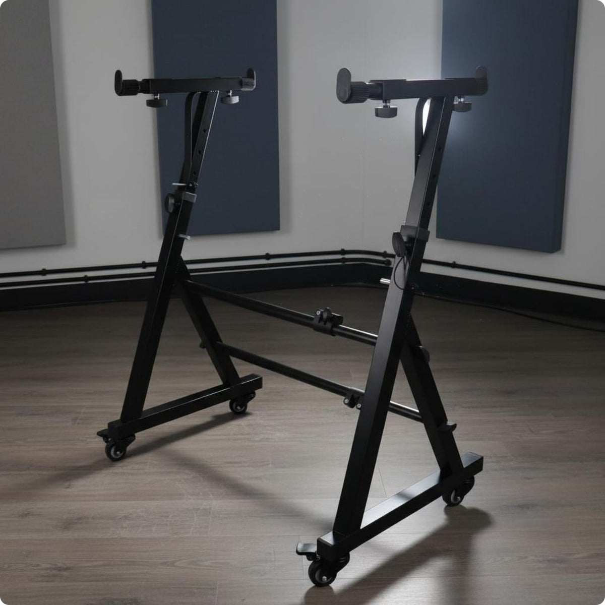Rolling Keyboard Stand Wheeled Base Z Style Piano Stand Sturdy Metal Frame for Stage