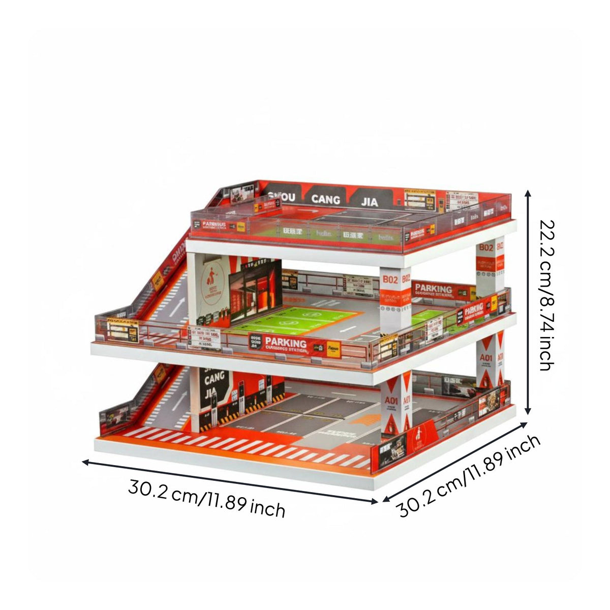 1:64 Parking Garage Display Scene Detailed Diecast Car Display Set Collectible