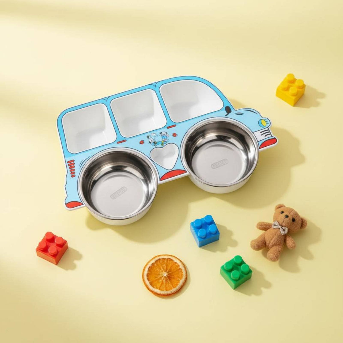 Car Shaped Divided Plate Complimentary Car Shaped Plate for Daycare, Infants
