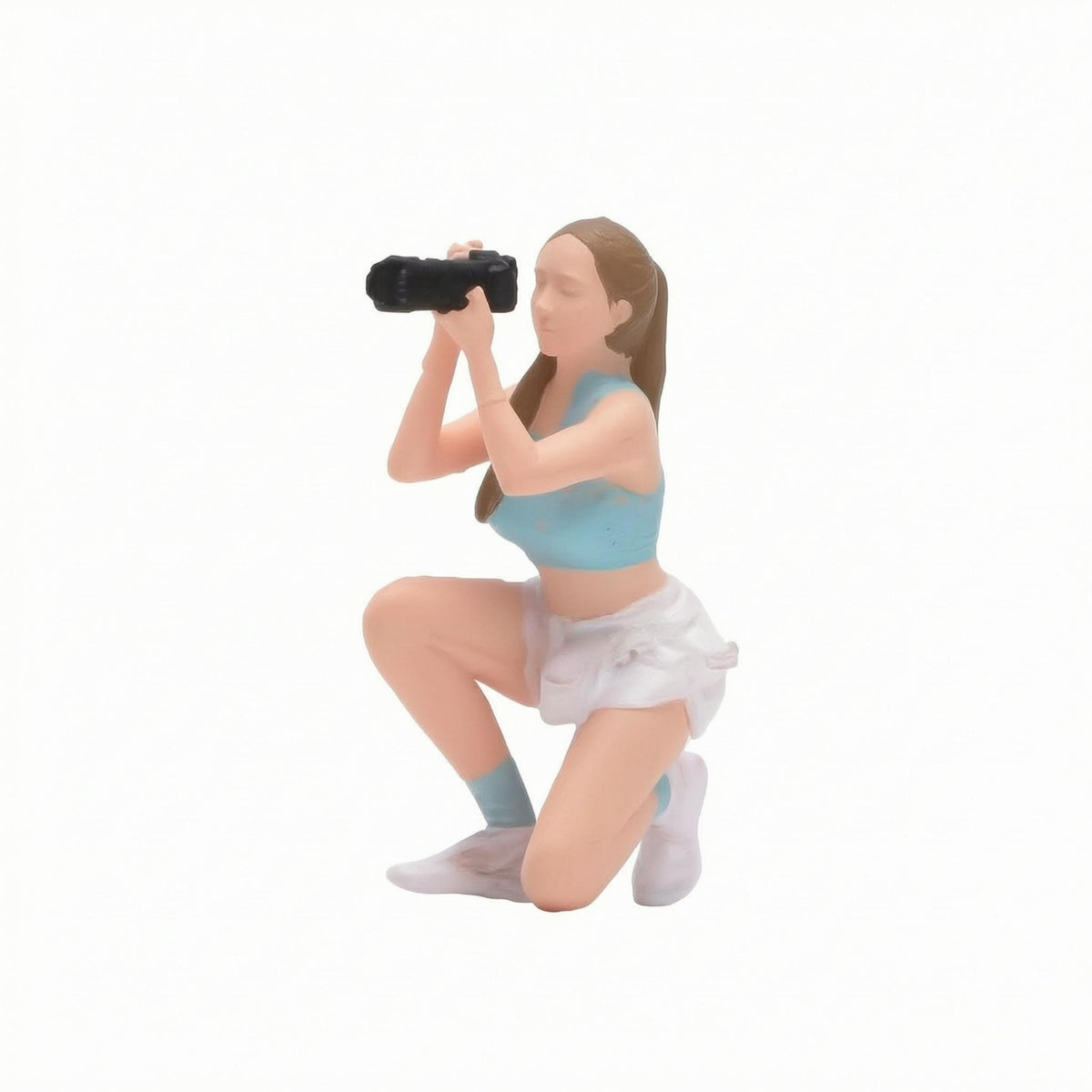 Miniature Photographer Figurine Vivid Details 1/64 Photographer Figure Display Camera Holder Figurine