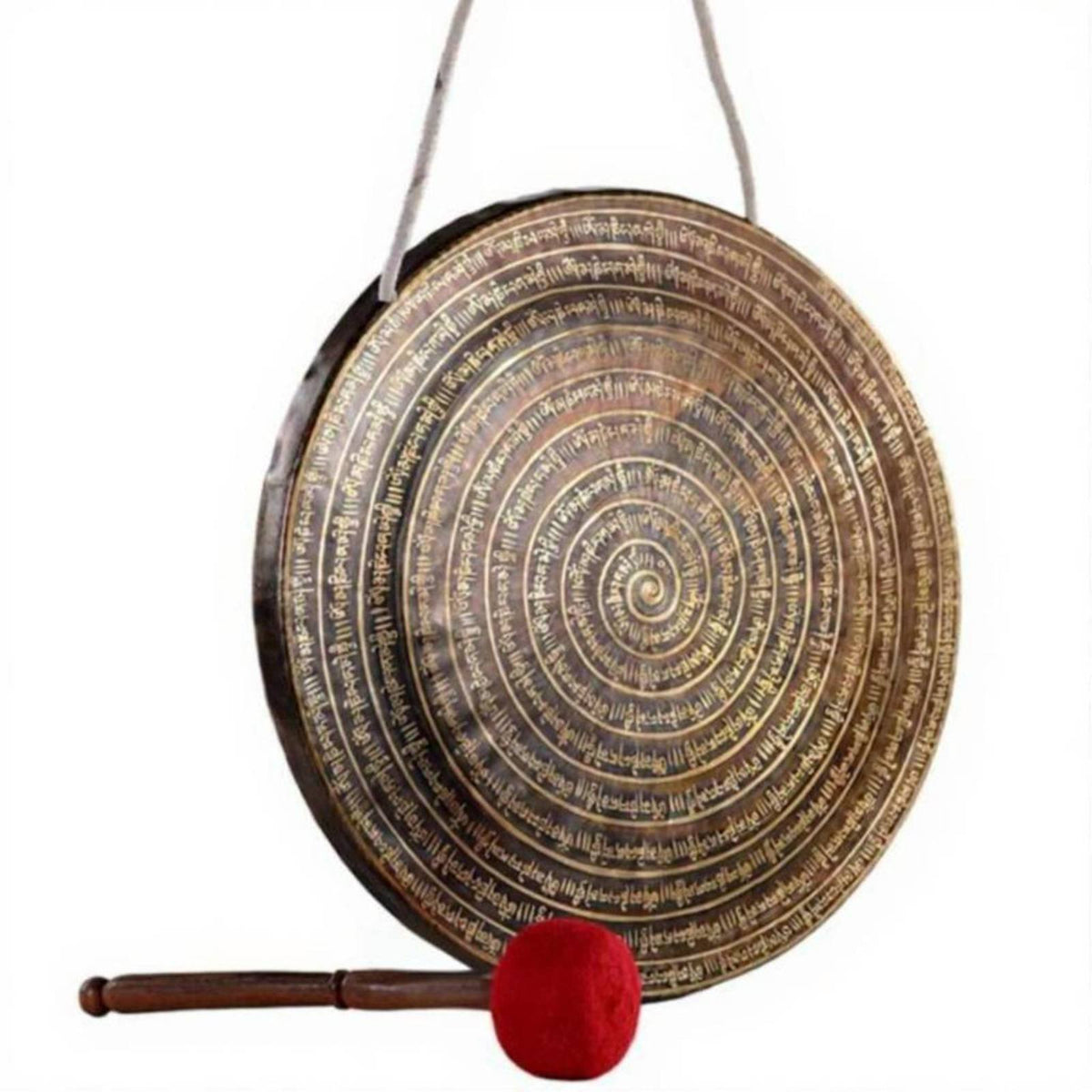 Nepal Brass Gong, Six Syllable Chant, Handmade, Meditation, Sound Therapy