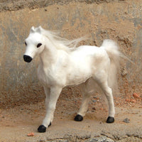 Pale Stallion Statue Hand-Finished Realistic Horse Model Fade-Resistant