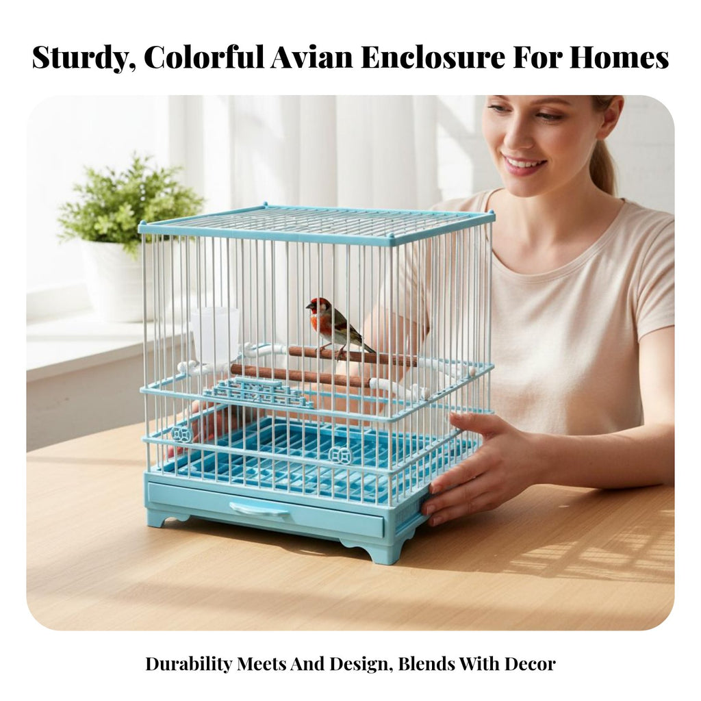 Square Finch housing Narrow Wire Spacing avian Housing reliable-latch for Indoors, Home