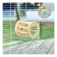 Rotating Hay Dispenser Solid Wood Material Rabbit Enrichment Toy Chew-Resistant