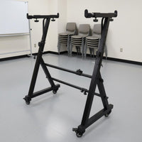 Rolling Keyboard Stand Wheeled Base Z Style Piano Stand Sturdy Metal Frame for Stage