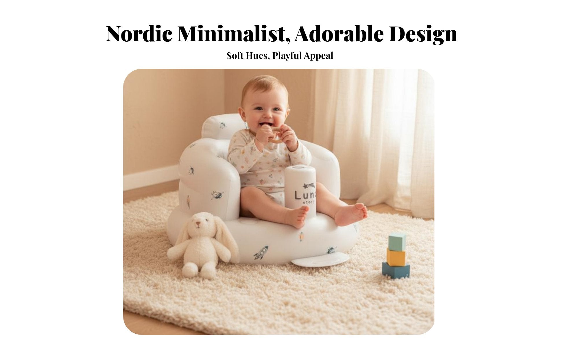 Inflatable Learn-to-Sit Trainer Portable Inflatable Support Seat for New Parents