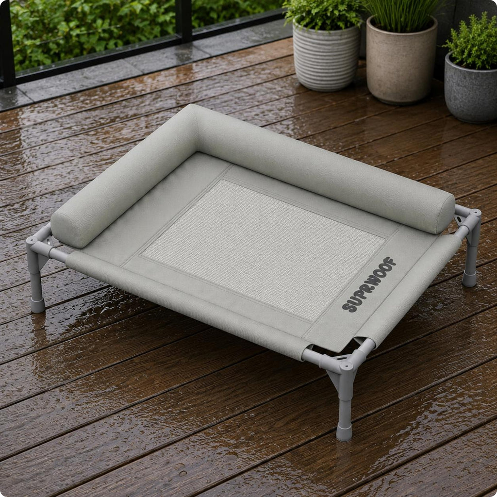 Raised Mesh Dog Cot Rectangular Frame Pet Furniture Washable