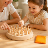 Wooden Peg Board Game Polished Small Toy Portable