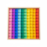 100 Pieces Translucent Acrylic Cubes High Light-Transmitting Property Gem Building Blocks Educational Acrylic Cube Blocks for Preschoolers, Kids