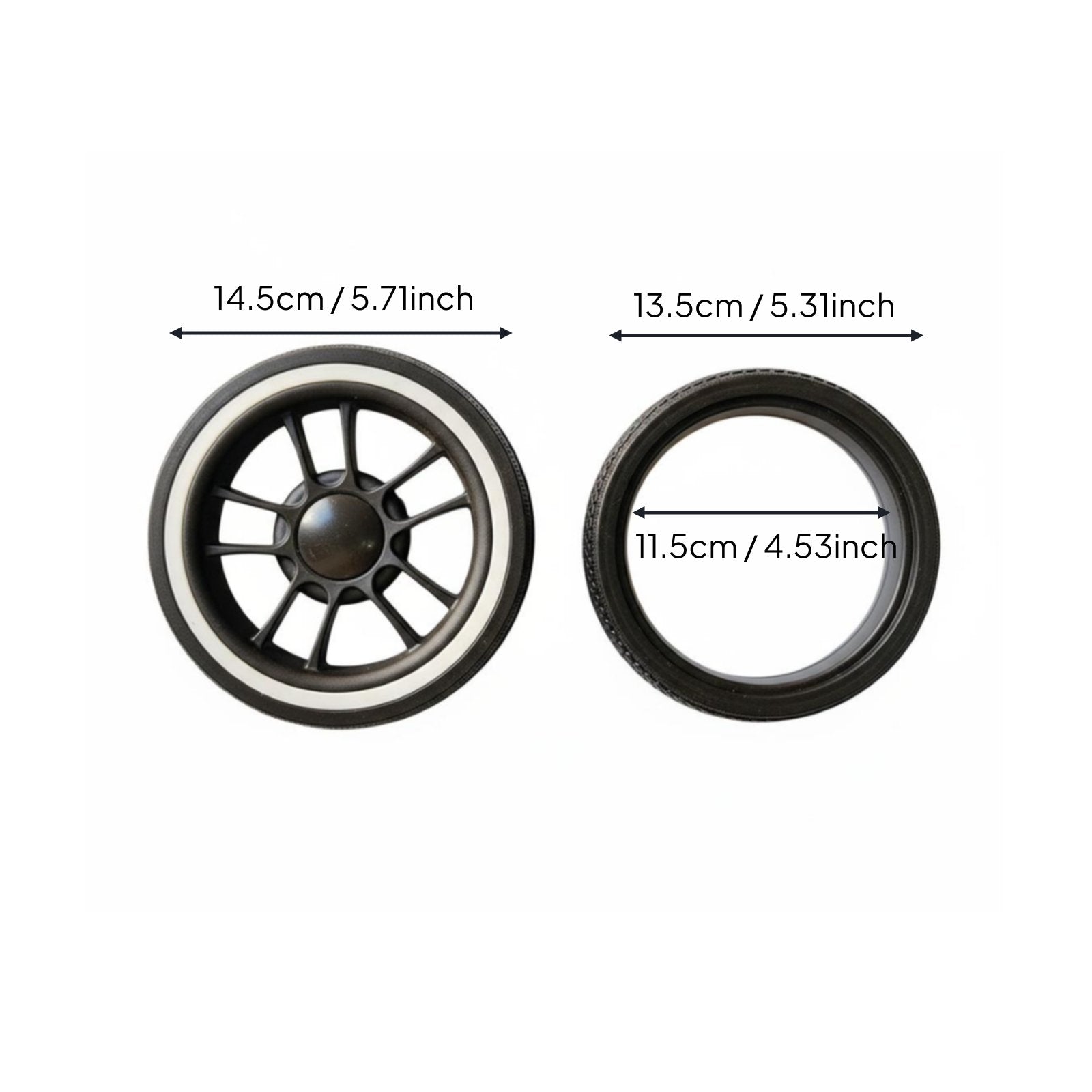 Baby Carriage Replacement Wheel Wear-Resistant Baby Carriage Rubber Tire