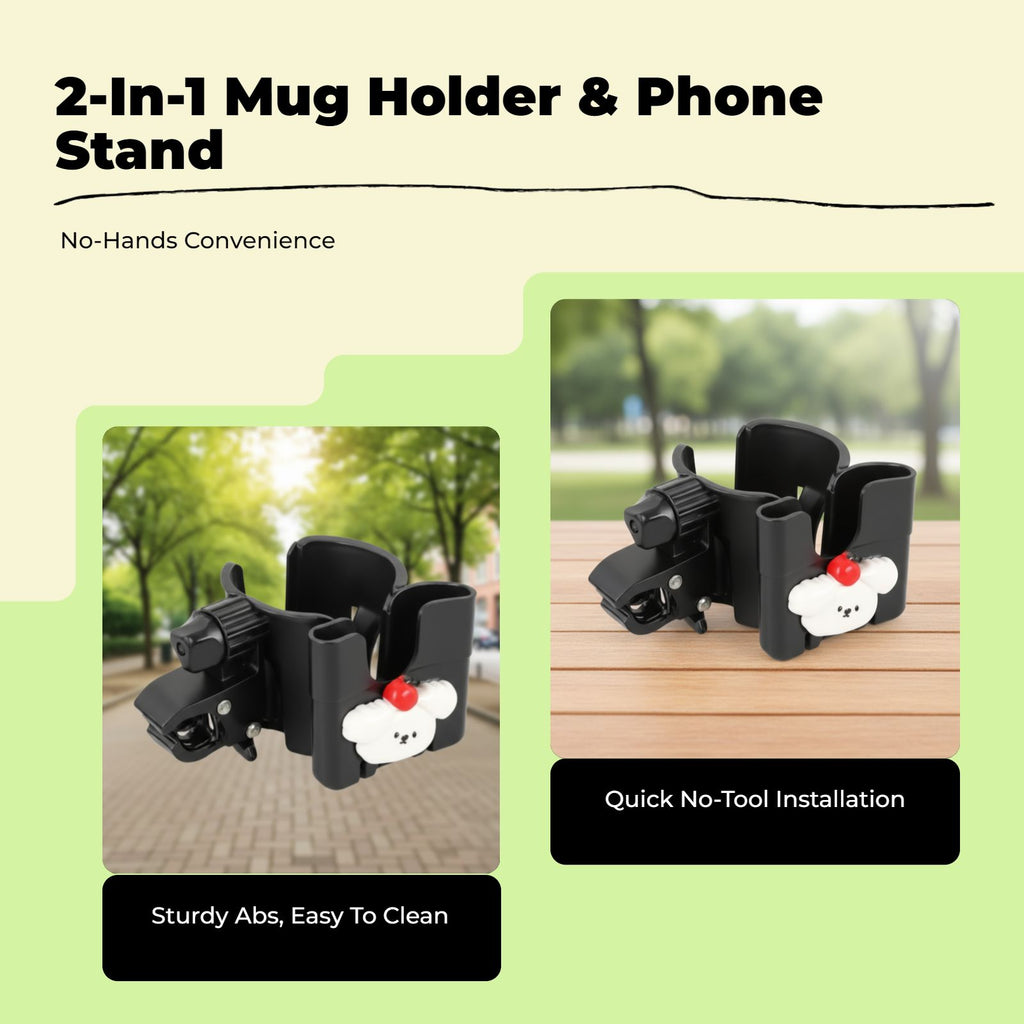Non-slip stroller cup holder