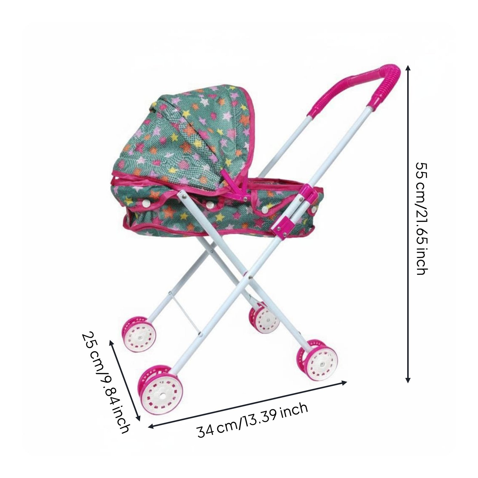 Foldable Doll Baby Carriage Realistic Design Baby Doll Baby Carriage Storage