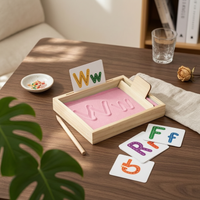 Educational Sand Writing Tray Shallow Wooden Sand Writing Tray Even Edges