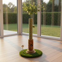 Feline Scratching Tree Fuzzy Toy Feline Scratching Post Striped Finish